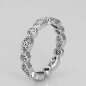 14k White Gold Eternity Wedding Band